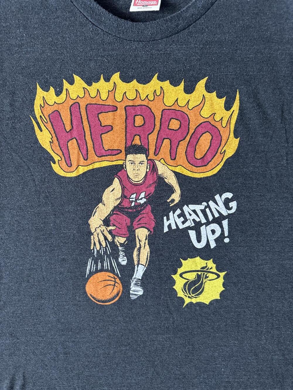 Homage Single Stitch Miami Heat “Herro Heating Up!” Graphic T-Shirt  - L